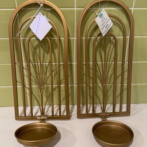 Hobby Lobby Gold Metal Wall Candle Holders • Decorative Home Accent